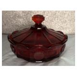 Fostoria Ruby Red Lidded Candy Dish 6