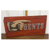 Gents sign - wood