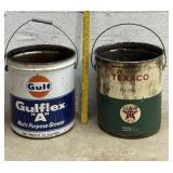 Gulf & Texaco Grease Cans