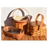 Longaberger Baskets 1993-2002-2003 with Liners