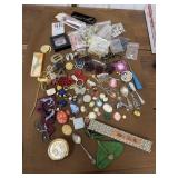 Girly junque- trinket box, cameos, hair combs,