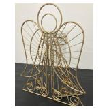 Vintage metal angel candle holder -Heavy & folds