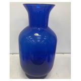 Blenko combat blue vase