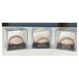 3 Autographed Minor League Baseballs