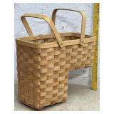 Stair Step Woven Double Handled Basket