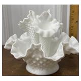 Fenton Hobnail milk glass epergne