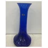 Blenko combat blue vase