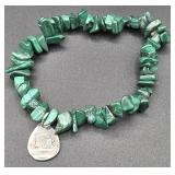 Pretty green natural malachite nugget beads -