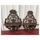 Pair Fretwork shelves