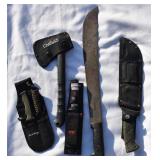 Hatchets-Long Knife (machete?). Some vintage