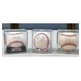 3 Autographed Offical Major League Baseballs.