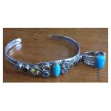925 sterling silver Southwest bracelet & ring