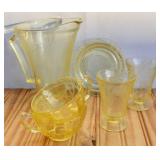 Lot of Yellow Depression Glass