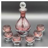 7pc 1924 Krome Kraft Farber Amethyst cordial set