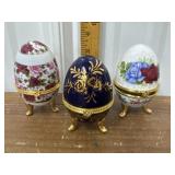 3 Egg Trinket Boxes