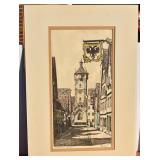 Vintage Hand Colored Artist Signed Etching.