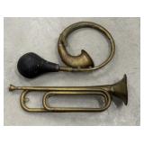 2 Brass horns *not perfect