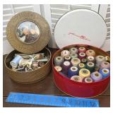 2 Tins Vintage Sewing