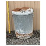 Galvanized Trash Can