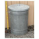 Galvanized Trash Can
