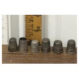 6 Sterling silver thimbles
