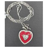 Beautiful sterling silver enameled heart necklace