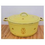 Vintage DRU Holland Cast Iron/Enamel Dutch Oven