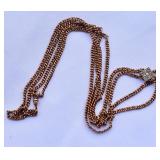 Antique Victorian Opal (?) Slide Chain Necklace