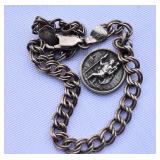 Sterling Silver Bracelet & Religious Charm