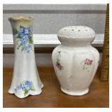 Hat pin vase and shaker (both would hold hat pins)