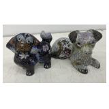 Vintage cloisonnï¿½ dog figurines