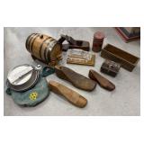 Girl Scout camping pans, shoe forms, Kraft cheese