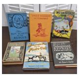 Books - boy scouts, Uncle wiggly, Swiss family,