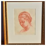 Andrea Del Sato "Portrait of a Woman" framed