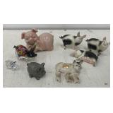 Pigs - bone China, glass, and cast iron  - one