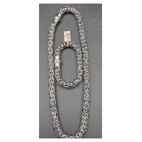 Signed 316LS. S chain with bracelet - purple