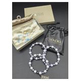 3 Honora purple cultured Pearl bracelets original