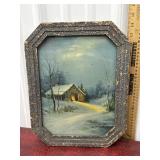 Snowy Winter barn scene print