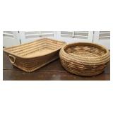 2 Vintage Woven Baskets