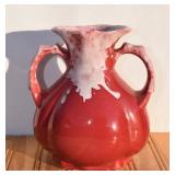 Vintage Ceramic Red Drip Glaze Vase