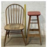 Wooden Chair & Stool