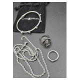 Nice stainless steel chain, rings, bracelet