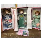 3 Paradise Galleries porcelain dolls w original