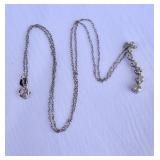 925 Necklace & Curved Pendant. Stones not tested