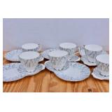 Beautiful Royal Albert Silver Fern Snack Sets.