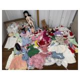 Large quantity of handmade doll clothing,