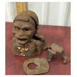 Black Americana cast iron bank *needs work