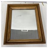 Oak framed mirror and photo print found behind