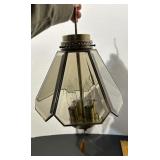 Glass hanging light. Hard wired