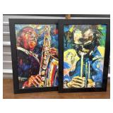 2 musicians prints Artist signed Debra Hurd